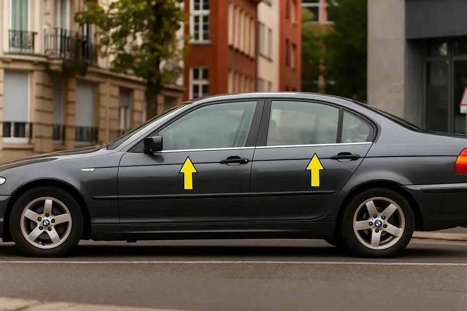 BMW 3 Series E46 1998-2006 Fensterzierleisten Edelstahl Image