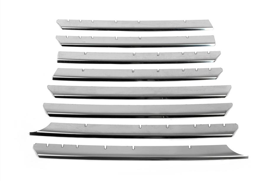 Volkswagen T4 Caravelle/Multivan 1990–2003 Chrom Grill Blenden Gerade Motorhaube (8 Stk, Edelstahl) Foto 3