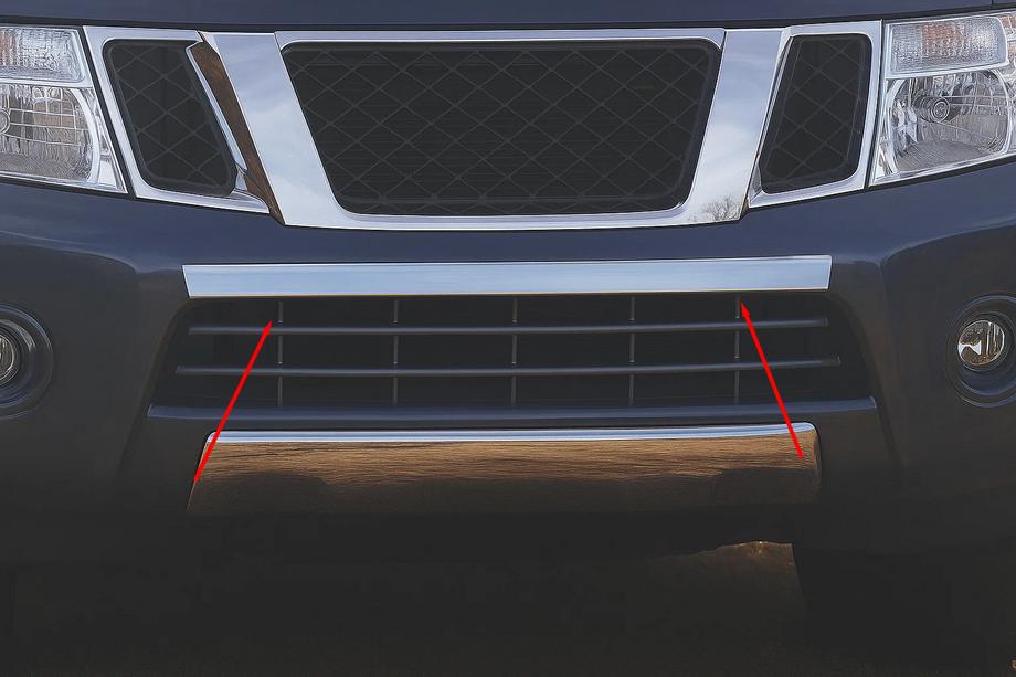 Nissan Pathfinder R51 2005-2014 Edelstahl Abdeckung für vordere Stoßstange Image