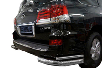 Lexus LX570/450d 2008-2022 Doppelte hintere Eckschutzrohre (Edelstahl) Foto 1