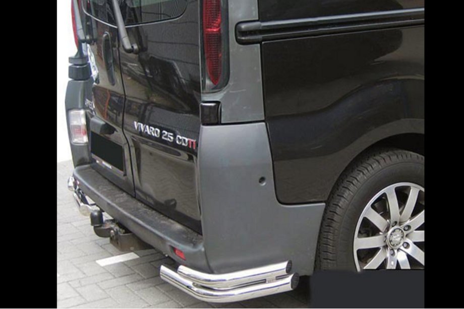 Opel Vivaro 2001–2015 Hintere Eckschutzrohre AK003-doppelt (Edelstahl) Foto 1