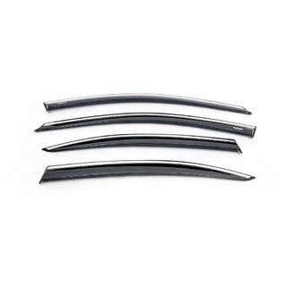 Windabweiser mit Chromleiste LiftBack (4 Stk, Niken) Skoda Octavia III A7 2013-2019 Foto 2