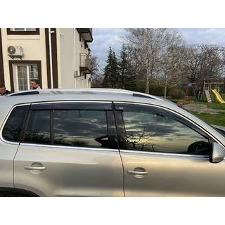 Windabweiser mit Chromleisten (4 Stk, Niken) Volkswagen Tiguan 2007-2016 Foto 3
