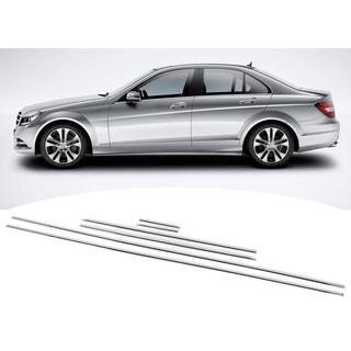 Chrom Fensterleisten Abdeckungen (6 Stk, Edelstahl) Mercedes C-class W204 2007-2015 Foto 2