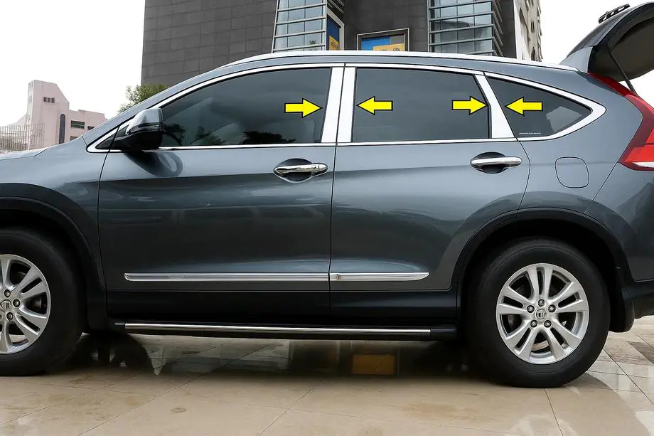 Honda CRV 2012-2016 Edelstahl Türsäulen Zierleisten (6 Stk) Image