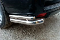 Toyota Land Cruiser Prado 150 2009-2023 Hintere Eckschutzrohre AK003-doppelt (Edelstahl) Foto 3