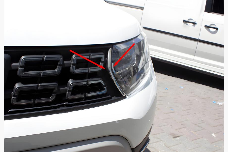 Dacia Duster 2018-2024 Chrom Kühlergrill Blenden (2 Stk., Edelstahl) Image