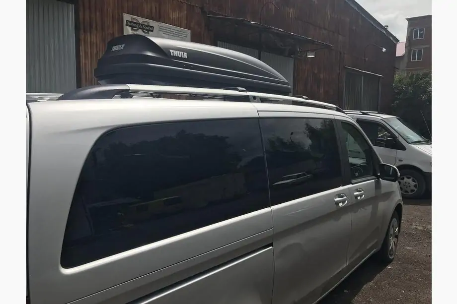 Mercedes Vito/V-class W447 2014- Dachreling Chrom CAN Originaldesign (Metallfuesse) Foto 2