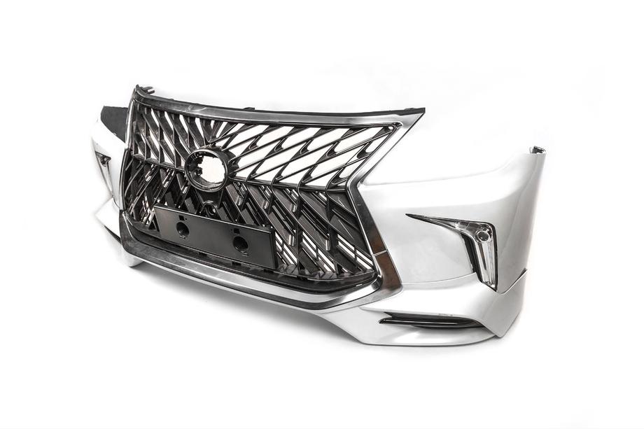 Lexus LX570/450d 2008-2022 Frontstoßstange für 2008-2015 im Facelift-Stil (grundiert zum Lackieren) Schwarz Foto 4