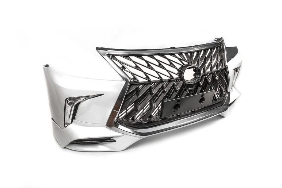 Lexus LX570/450d 2008-2022 Frontstoßstange für 2008-2015 im Facelift-Stil (grundiert zum Lackieren) Schwarz Foto 5