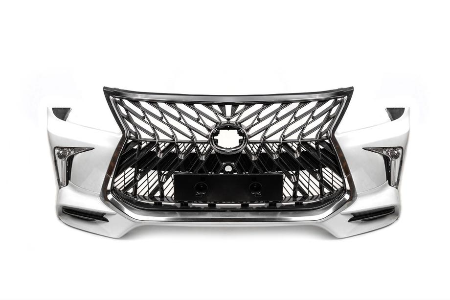 Lexus LX570/450d 2008-2022 Frontstoßstange für 2008-2015 im Facelift-Stil (grundiert zum Lackieren) Schwarz Foto 3