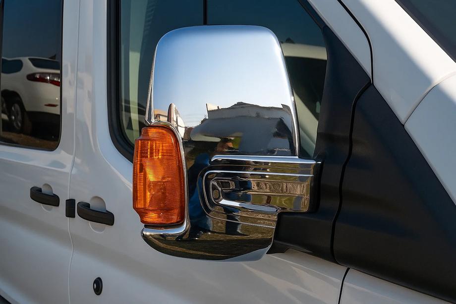 Ford Transit 2014- Spiegelabdeckungen (2 Stk, Chrom) Chrom Kunststoff Image