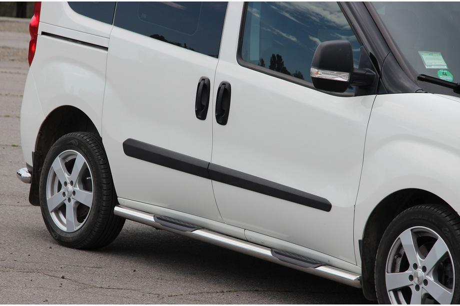 Opel Combo 2012-2018 Seitliche Rohre (2 Stk., Edelstahl) 60 mm, kurzer Radstand Image