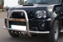 Suzuki Jimny 1998-2018 Frontschutzbügel QT007-Exclusive (mit Schriftzug, Edelstahl) Foto 3