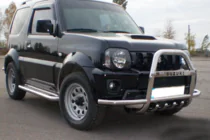 Suzuki Jimny 1998-2018 Frontschutzbügel QT007-Exclusive (mit Schriftzug, Edelstahl) Foto 2