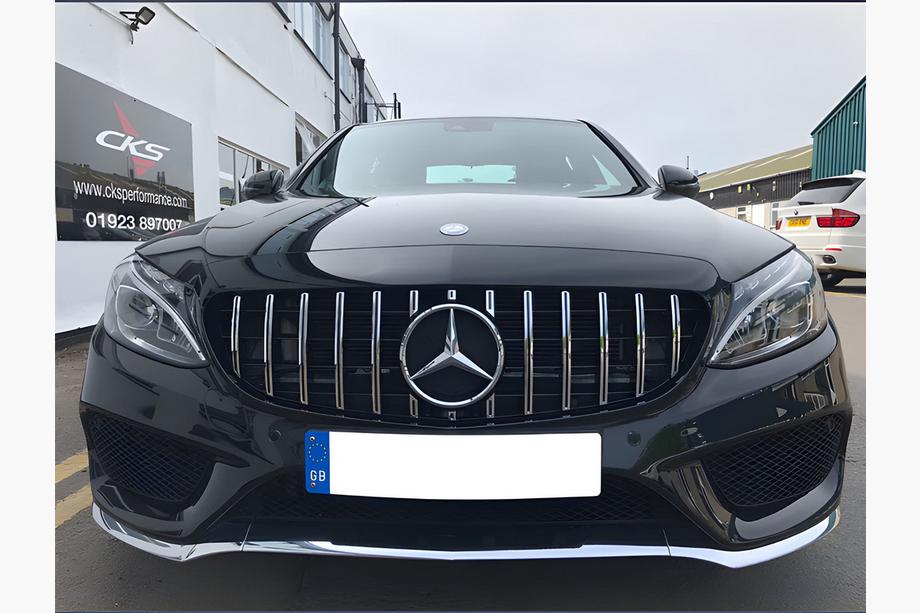 Mercedes C-class W205 2014-2021 Frontgrill Panamericana GT (für Avantgarde/AMG-Line/C43 AMG) 2014-2018, ohne Kamera Foto 7
