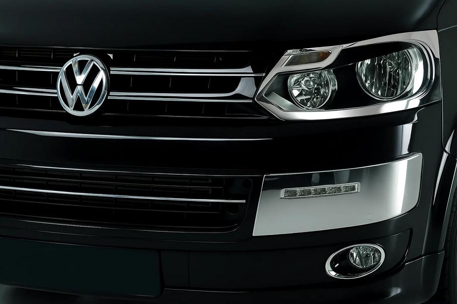 Volkswagen T5 2010-2015 Scheinwerfer Abdeckungen Chrom (2 Stk, Edelstahl) Image