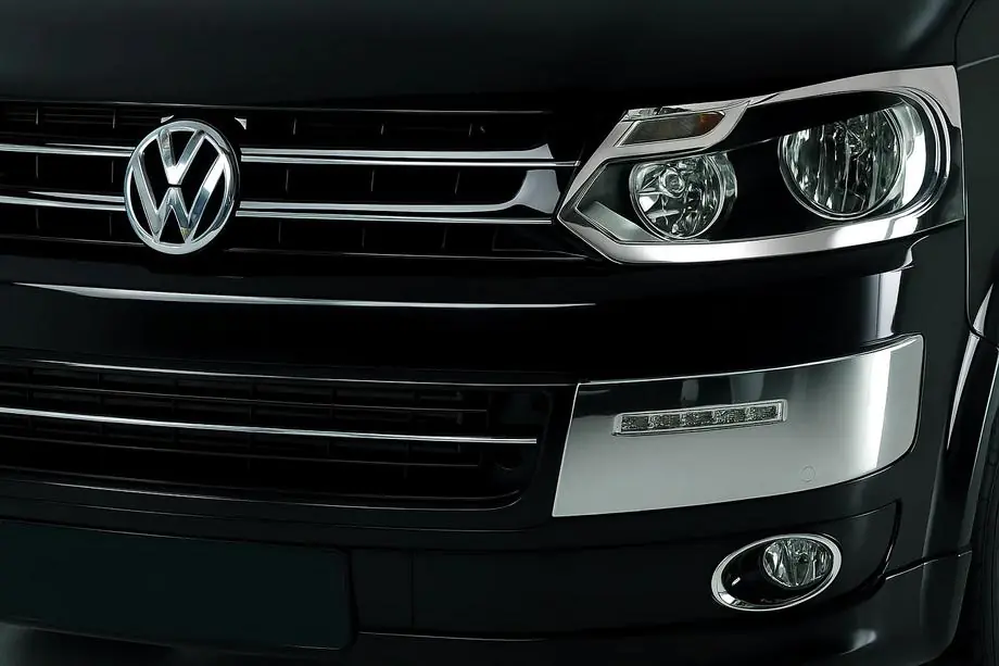 Volkswagen T5 2010-2015 Scheinwerfer Abdeckungen Chrom (2 Stk, Edelstahl) Foto 1