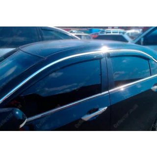 Windabweiser mit Chromleisten SD (4 Stk, HIC) Honda Accord VIII 2008-2012 Foto 2
