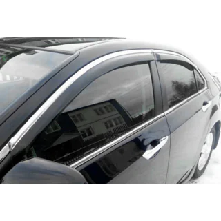 Windabweiser mit Chromleisten SD (4 Stk, HIC) Honda Accord VIII 2008-2012 Foto 1