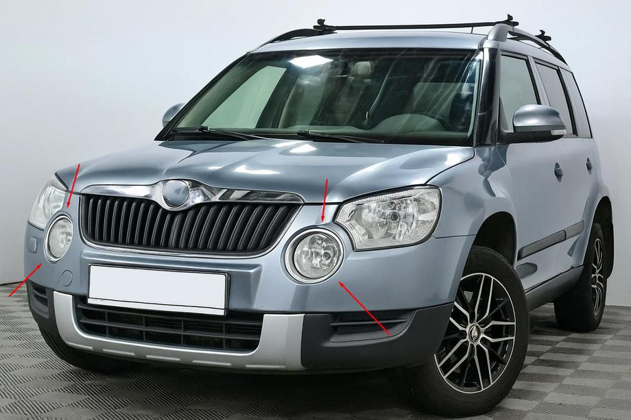 Skoda Yeti 2009-2017 Chrom Blenden für Nebelscheinwerfer (2009-2013, 2 Stk., Edelstahl) Foto 1