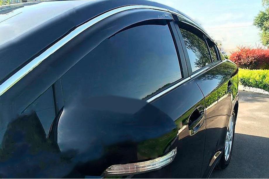 Honda Crosstour 2009-2015 Windabweiser mit Chromleisten (4 Stk, HIC) Foto 1