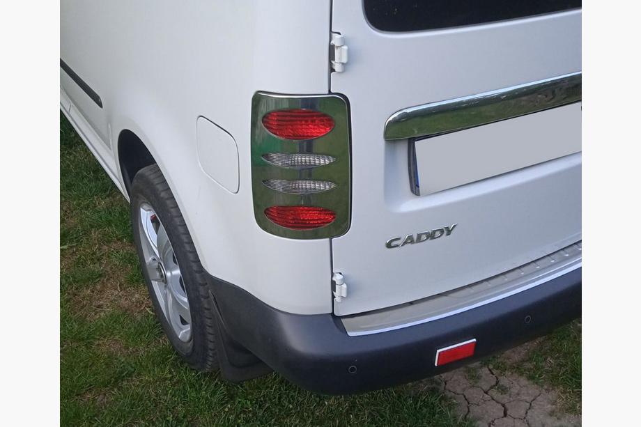Volkswagen Caddy 2004-2010 Chrom Rückleuchten Abdeckungen V2 (2 Stk., Edelstahl) Carmos - Türkischer Edelstahl Image