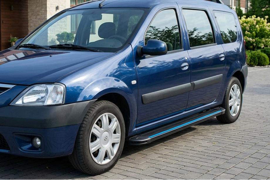 Dacia Logan MCV 2004-2014 Seitenschweller Maya Blue (2 Stk., Aluminium) Foto 1