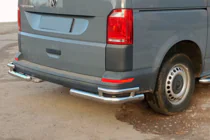 Volkswagen T6 2015-2024 Hintere Eckschutzrohre AK003-Double (2 Stk., Edelstahl) Foto 2