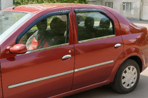 Renault Logan I 2008-2013 Türleisten Edelstahl (4 Stk) Carmos - Türkischer Edelstahl Foto 4