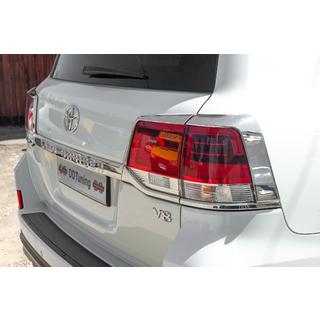 Chrom Rückleuchten Abdeckungen (2015+, 4-teilig, Kunststoff) Toyota Land Cruiser 200 2007-2021 Foto 3