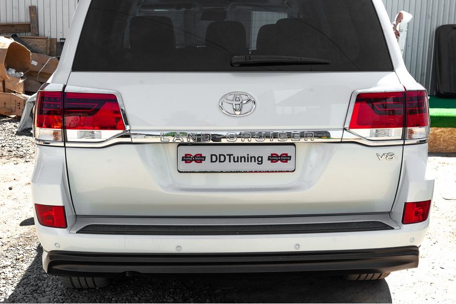 Toyota Land Cruiser 200 2007-2021 Chrom Rückleuchten Abdeckungen (2015+, 4-teilig, Kunststoff) Foto 2