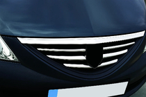 Dacia Logan MCV 2004-2014 Chrom Kühlergrill Abdeckung 2004-2008 (Edelstahl) Carmos - Türkischer Edelstahl Foto 5