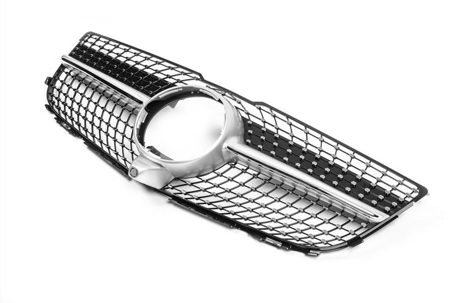 Mercedes GLK class X204 2008-2015 Frontgrill Diamond Silber (2013-2015) Für Kamera Foto 4