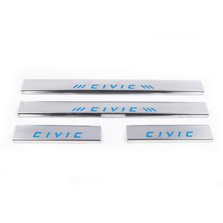 Einstiegsleisten blau (Carmos, 4 Stk, Edelstahl) Honda Civic 1995-2001 Foto 2