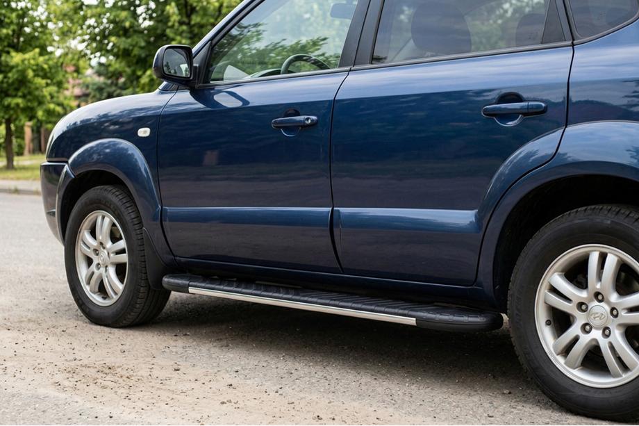 Hyundai Tucson JM 2004- Trittbretter Bosphorus Grey (2 Stk., Aluminium) Image