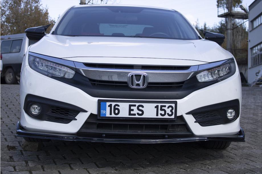 Honda Civic Sedan X 2016-2021 Frontlippe V1 (schwarz) Foto 6