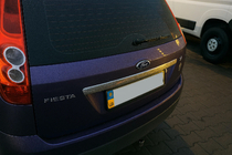 Ford Fiesta 2002-2008 Chromleiste über dem Kennzeichen (Edelstahl) Carmos - Türkischer Edelstahl Foto 3
