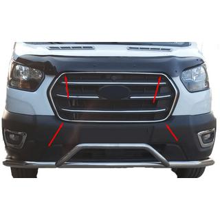Chrom Grillumrandung (2019+, 4 Stk, Edelstahl) Ford Transit 2014- Foto 1