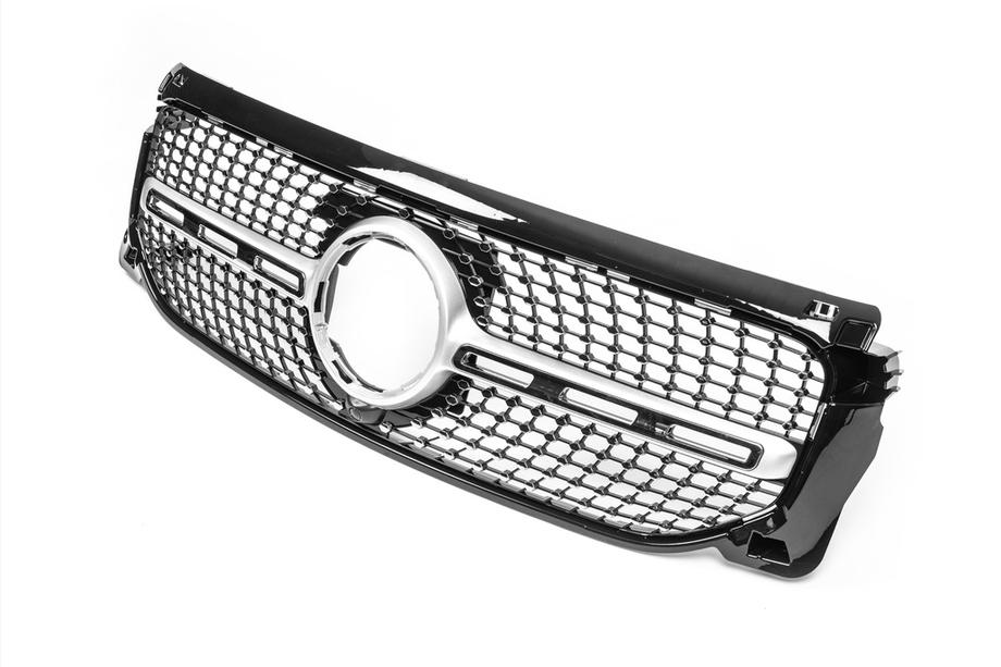 Mercedes GLB X247 2019- Frontgrill Diamond Silber (für Base 2019-2023) Mit Kameravorbereitung Foto 8