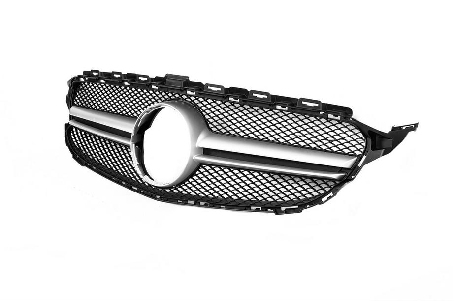 Mercedes C-class W205 2014-2021 Frontgrill AMG Silber (für Avantgarde/AMG-Line/C43 AMG) 2014-2018, ohne Kamera Foto 8