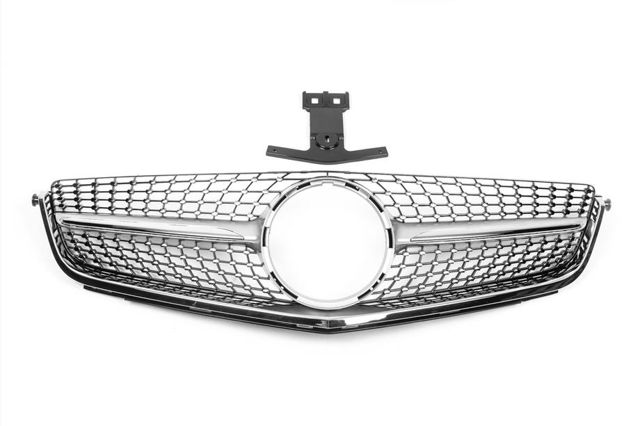 Mercedes C-class W204 2007-2015 Frontgrill Diamond Silber (für C63) Image