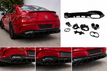 Mercedes CLA C118 2019- Heckdiffusor mit Endrohren (Design CLA45) Foto 1
