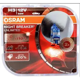 Osram H3 55W 64151NBU Night Breaker Unlimited +110% Scheinwerferlampe (2 Stk)