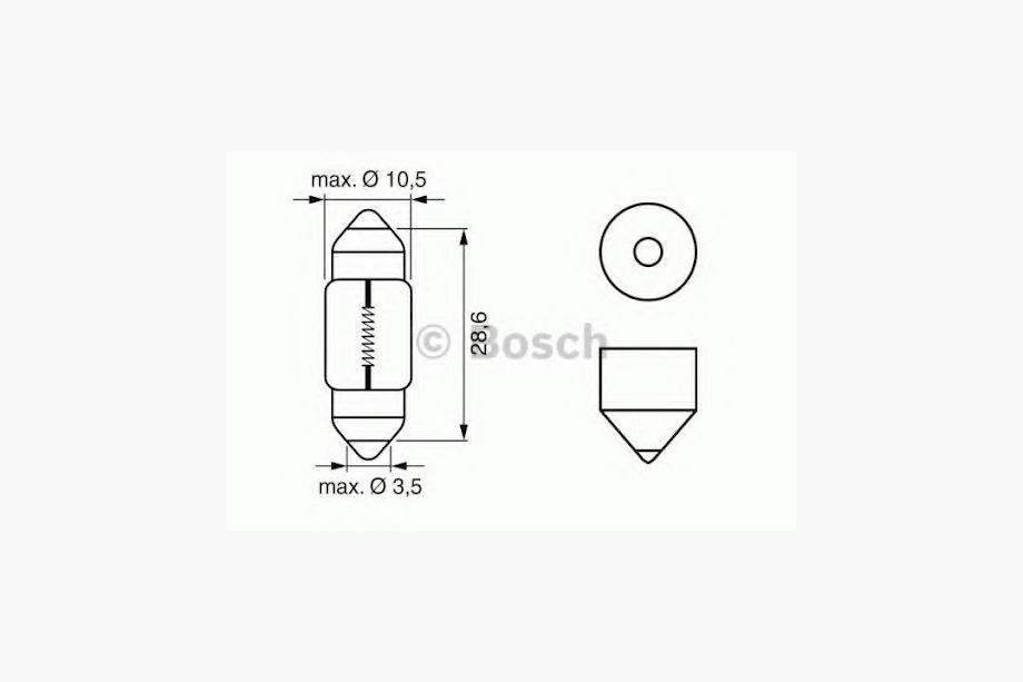 Signallampe Osram 6438 C10W 28mm 12V SV8.5-8 Foto 2