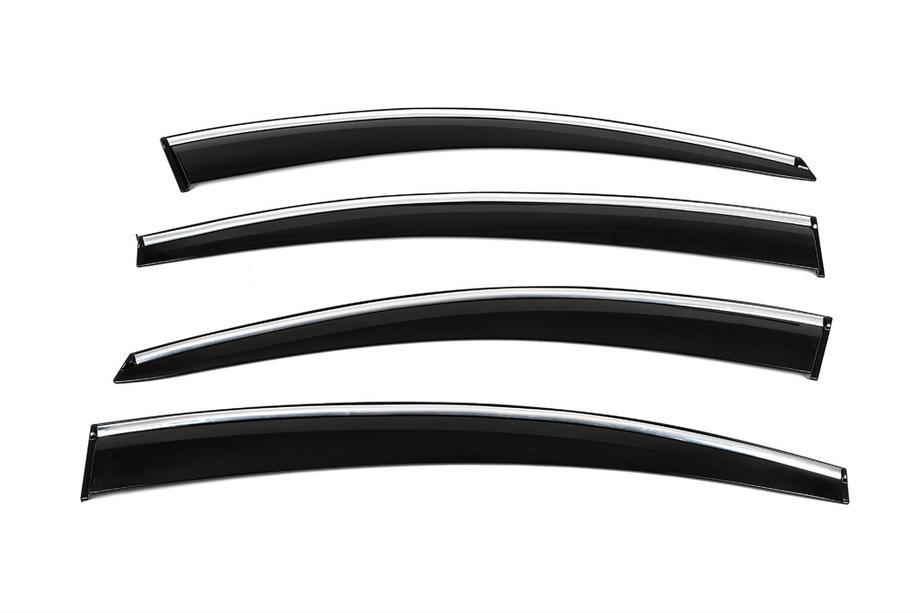 Chevrolet Cruze 2009–2015 Windabweiser mit Chromleisten (4 Stk., Sunplex Chrome) Foto 5