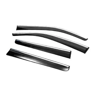 Windabweiser mit Chromleisten (4 Stk., Sunplex Chrome) Nissan Navara 2006-2015 Foto 4