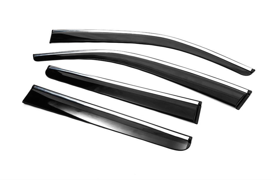 Volkswagen Amarok 2010-2022 Windabweiser mit Chromleisten (4 Stk., Sunplex Chrome) Foto 2