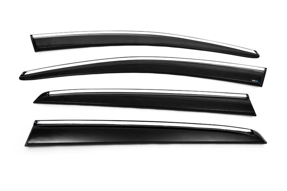 Volkswagen Golf 5 2003-2009 Windabweiser mit Chromleisten (4 Stk., Sunplex Chrome) Foto 17