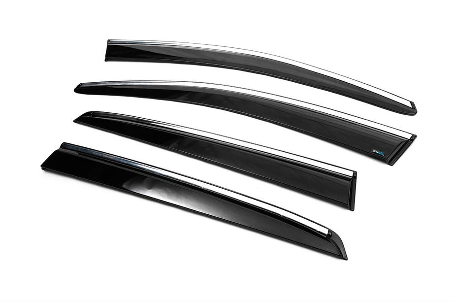 Volkswagen Golf 5 2003-2009 Windabweiser mit Chromleisten (4 Stk., Sunplex Chrome) Foto 16